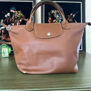 Longchamp tan leather handbag